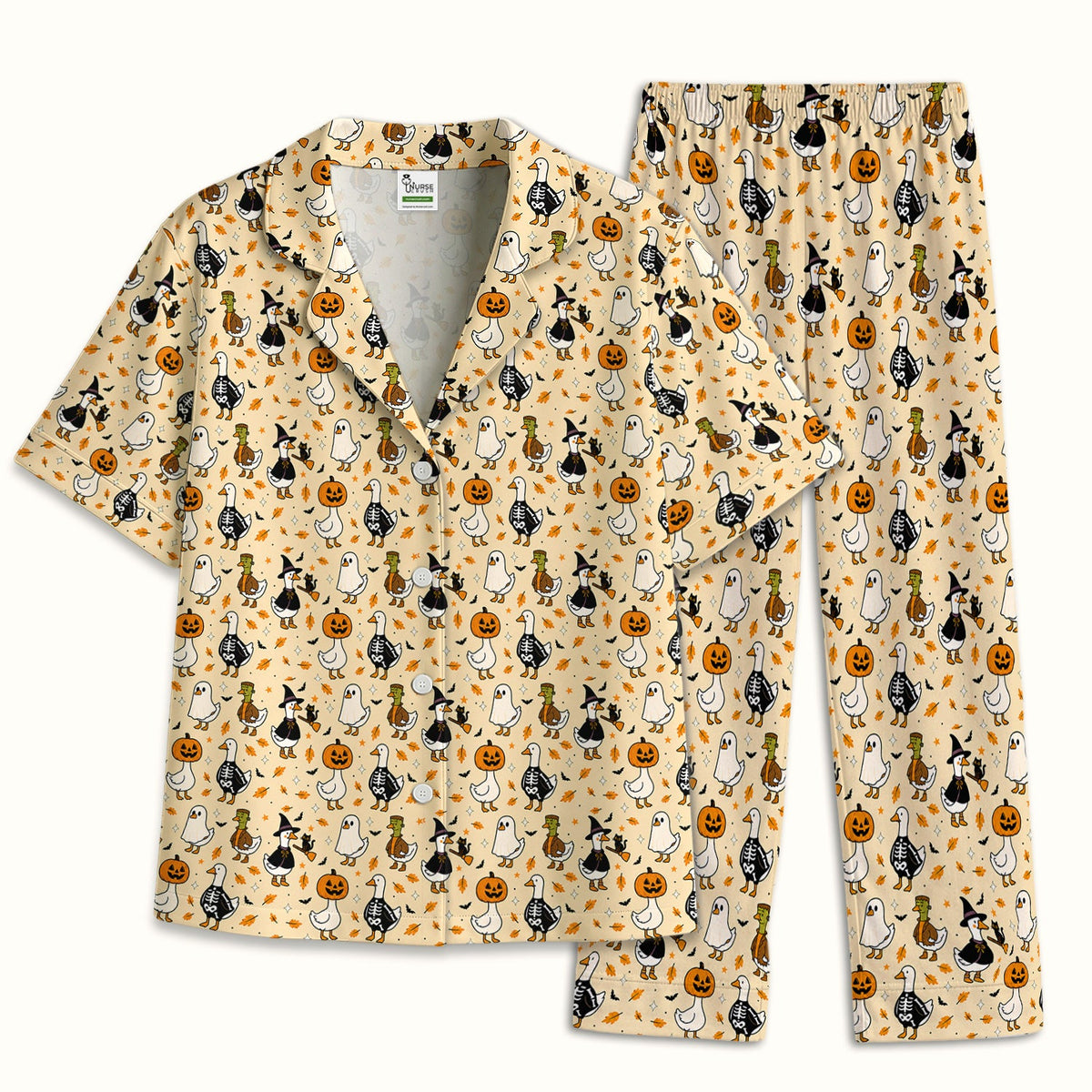 Spooky Halloween Goose Pajama Set