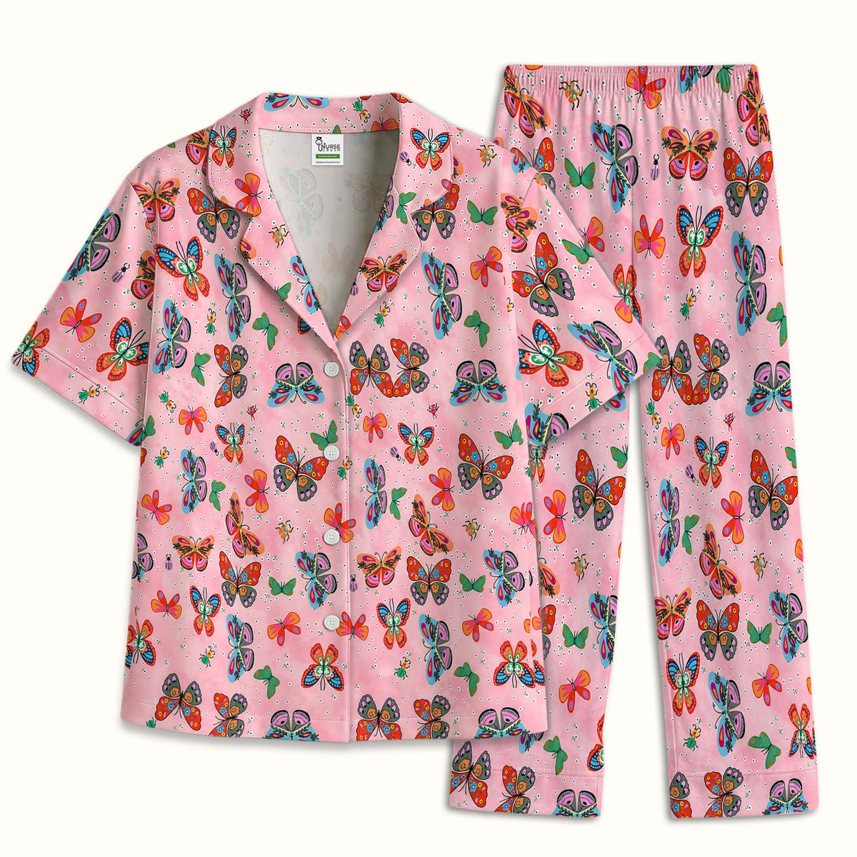 Colorful Butterfly Garden Pajama Set