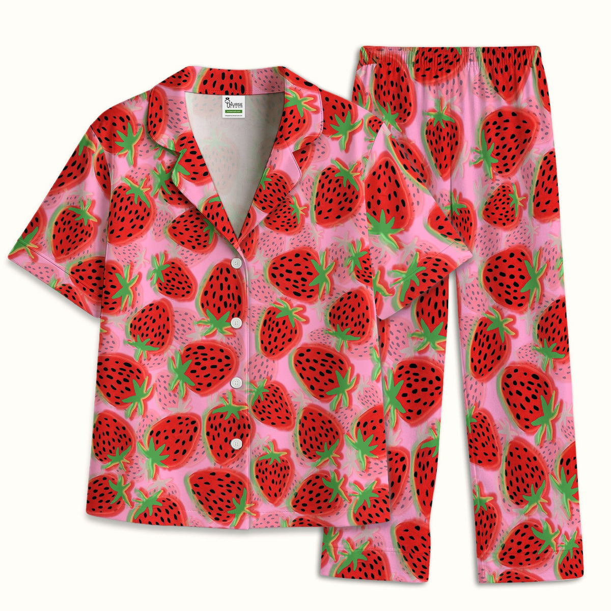 Pink Strawberry Pajama Set
