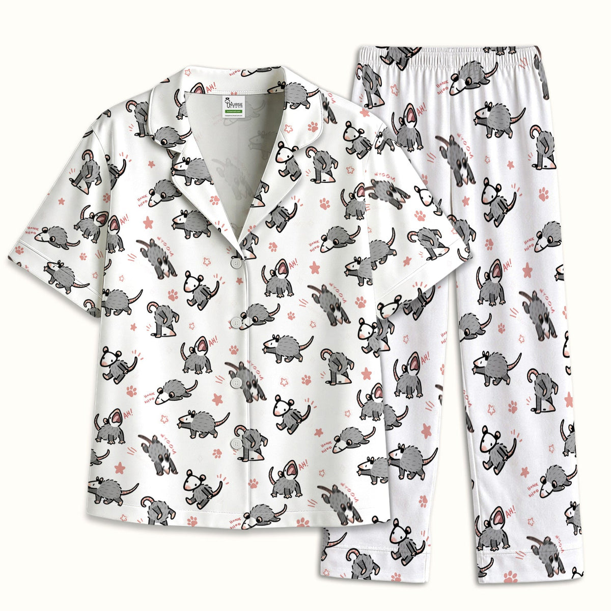 Cartoon Opossum Pajama Set