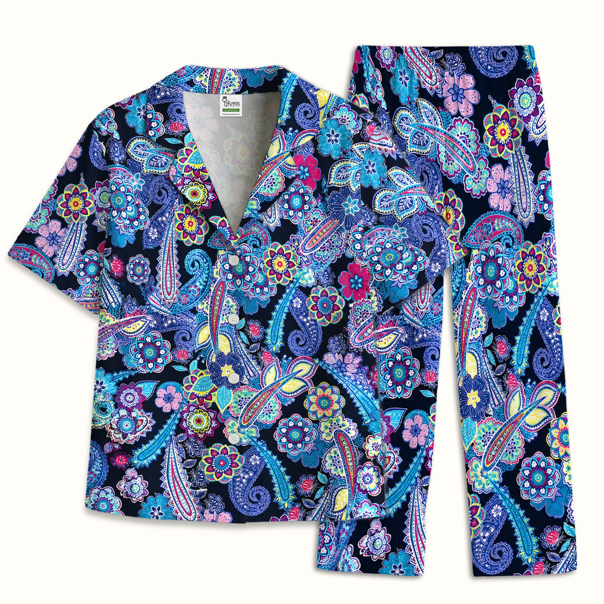 Vibrant Paisley Floral Pajama Set