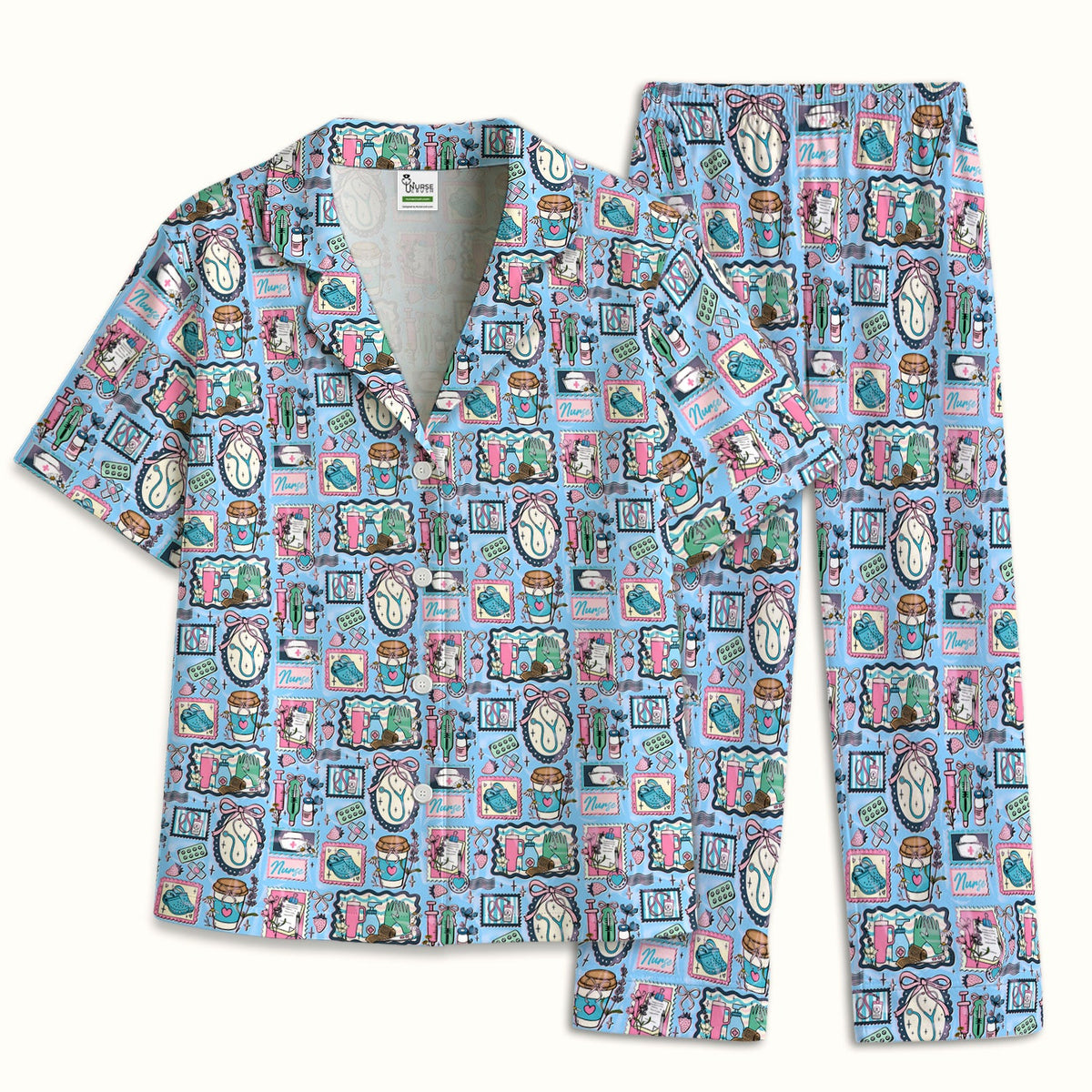 Stethoscope Syringe Frame Pajama Set