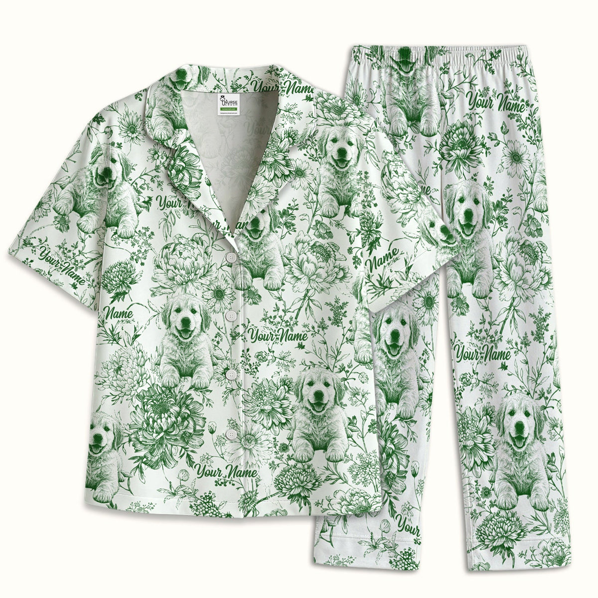 Personalized Pet Photo Floral Pajama Set