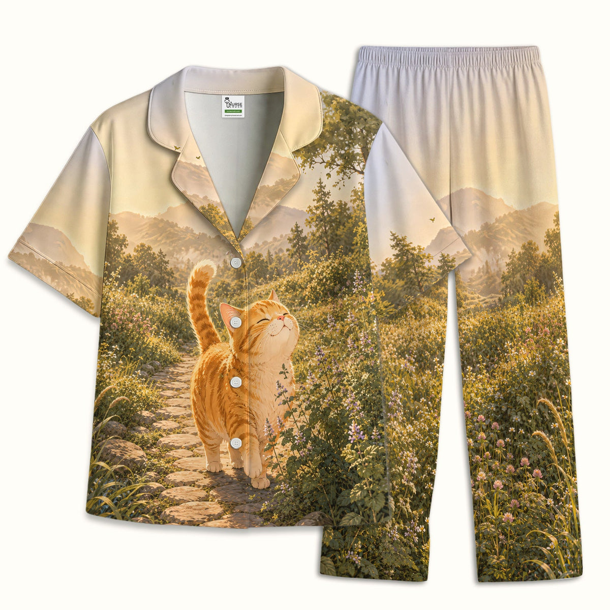 Sunny Mountain Cat Nurse Pajama Set