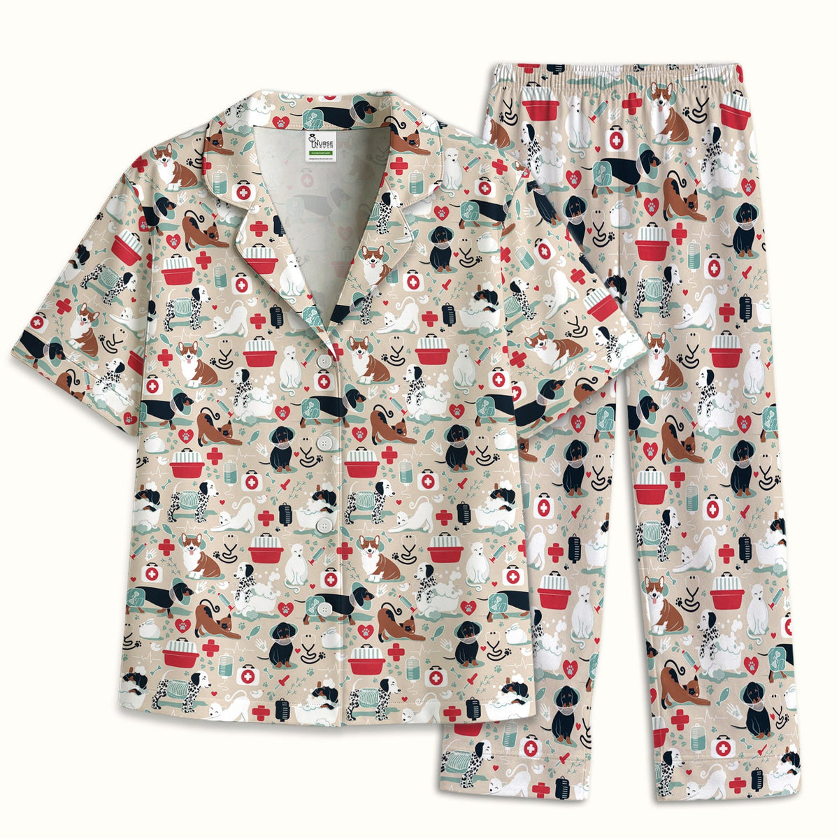 Dogs Veterinary Tools Nurse Pajama Set