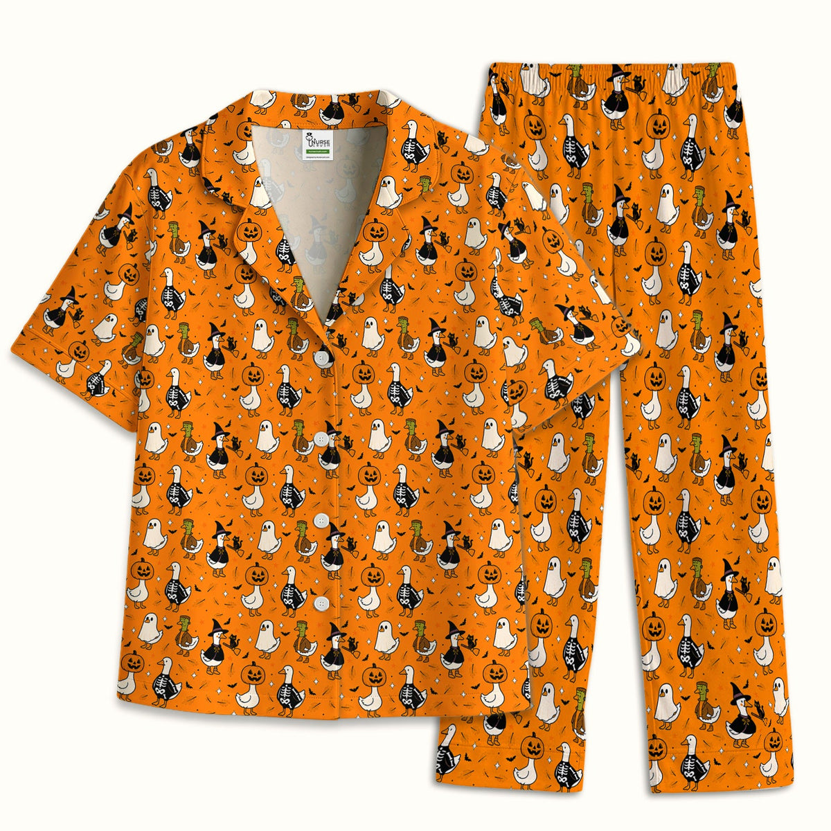 Spooky Halloween Goose Pajama Set