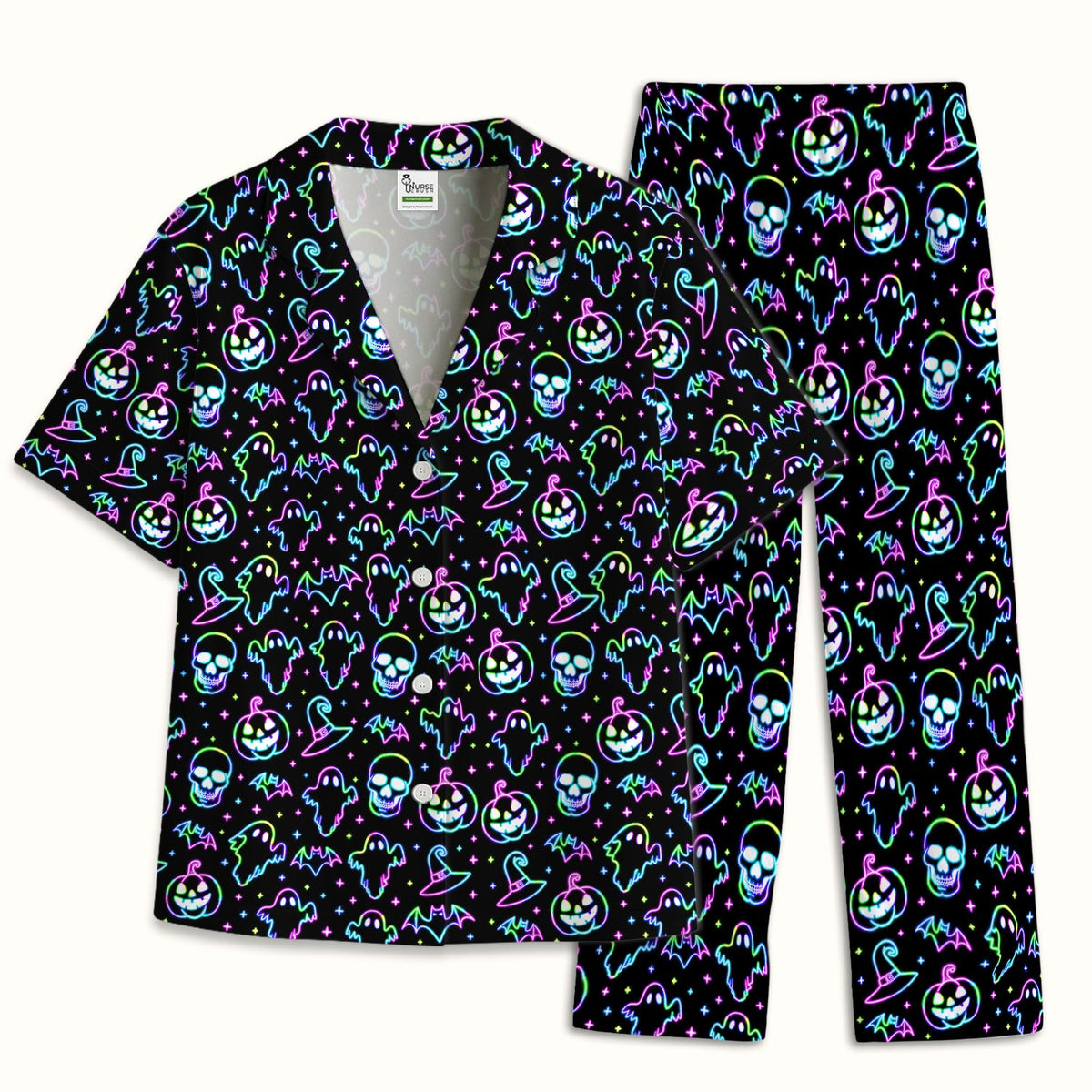 Pumpkin Skull Spooky Pajama Set