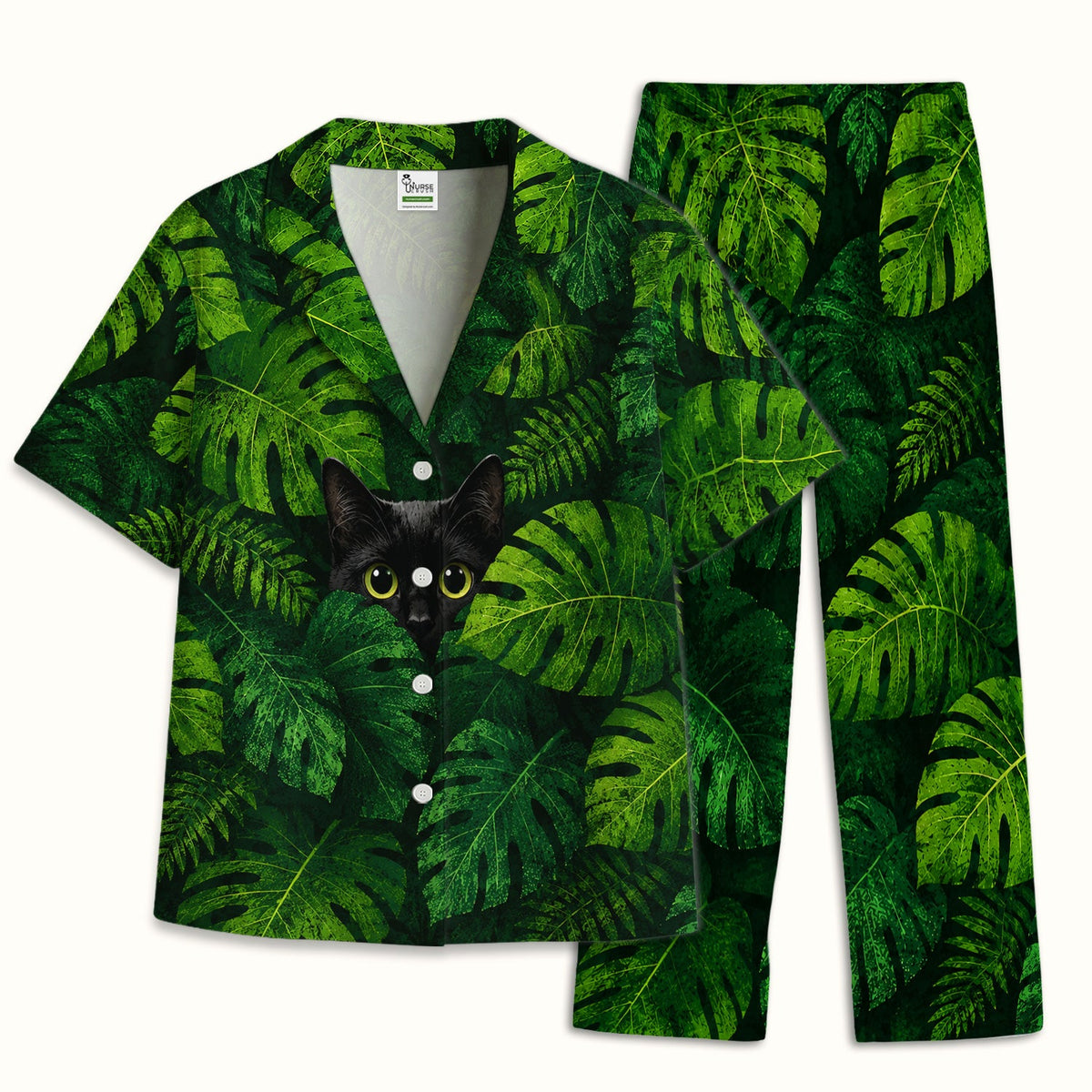 Hidden Black Cat Pajama Set