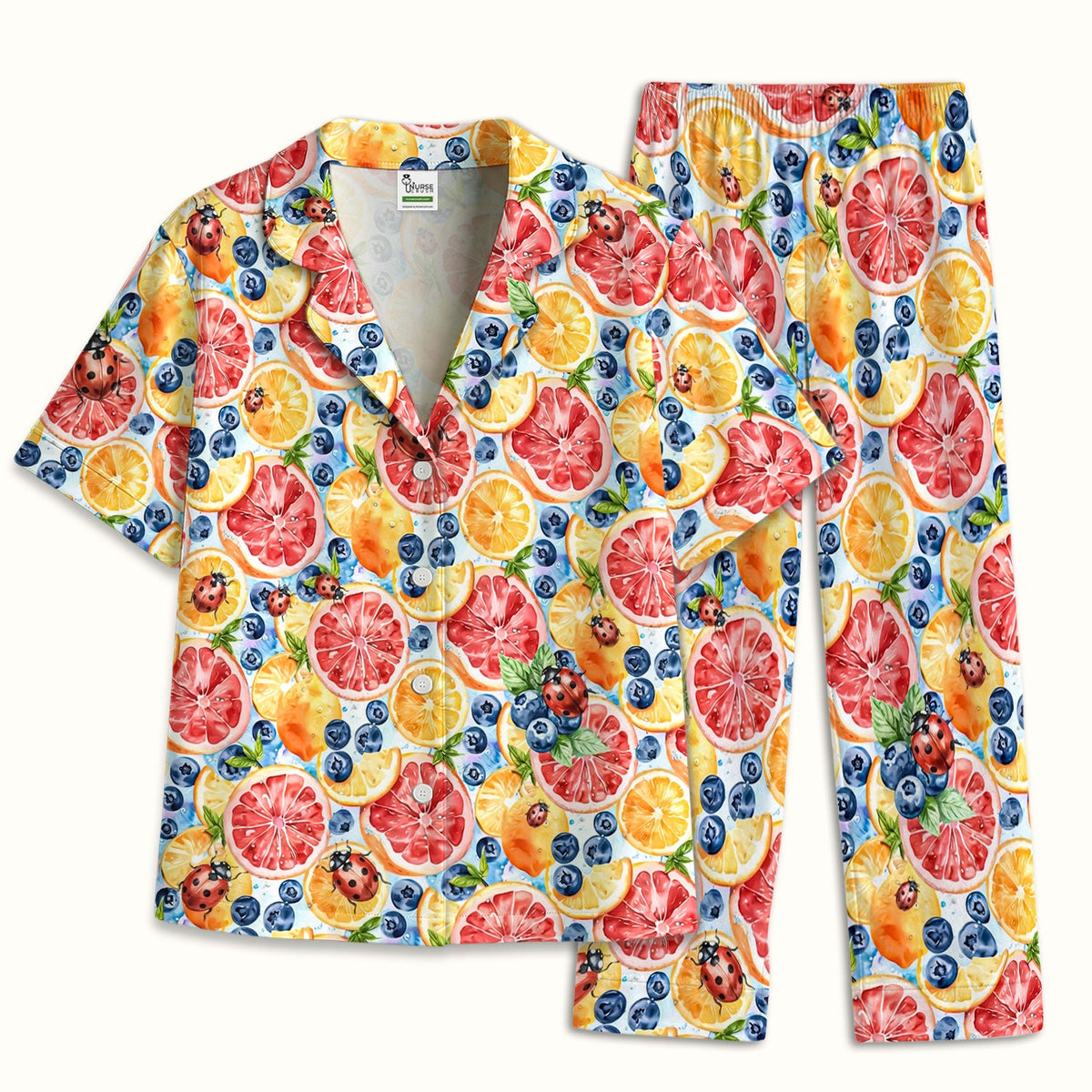 Citrus Berry Ladybug Nurse Pajama Set