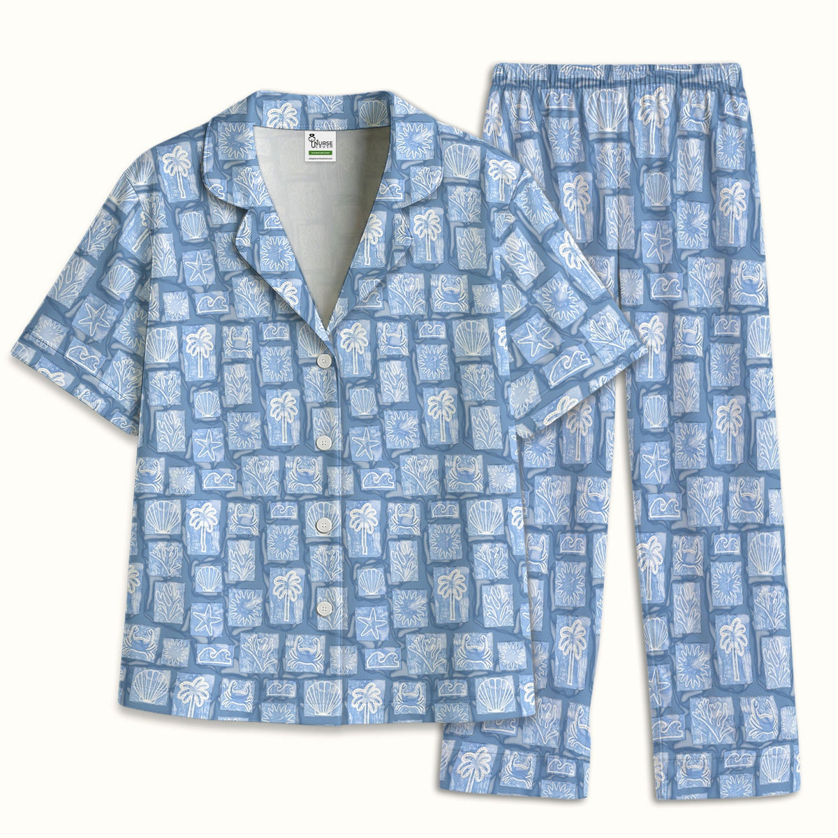 Coastal Seashell Starfish Pajama Set