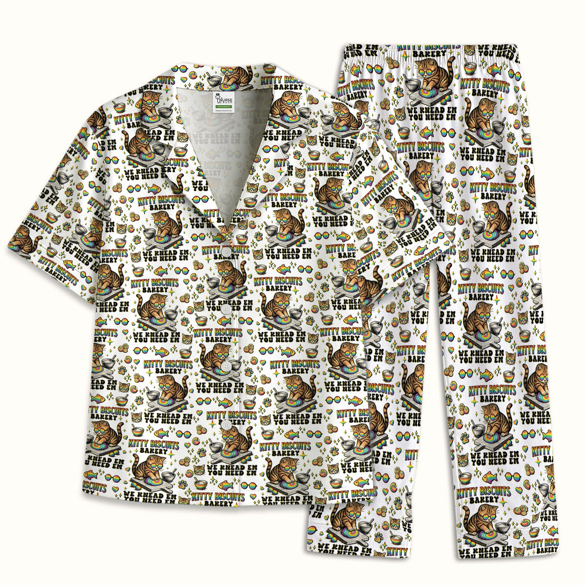 Pride Nurse Cat Baking Pajama Set