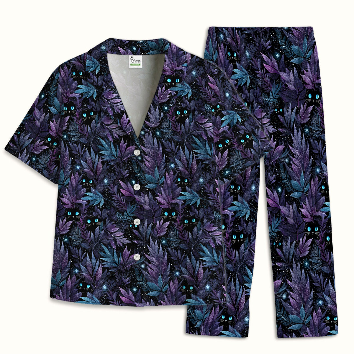 Mystic Black Cat Veterinary Pajama Set