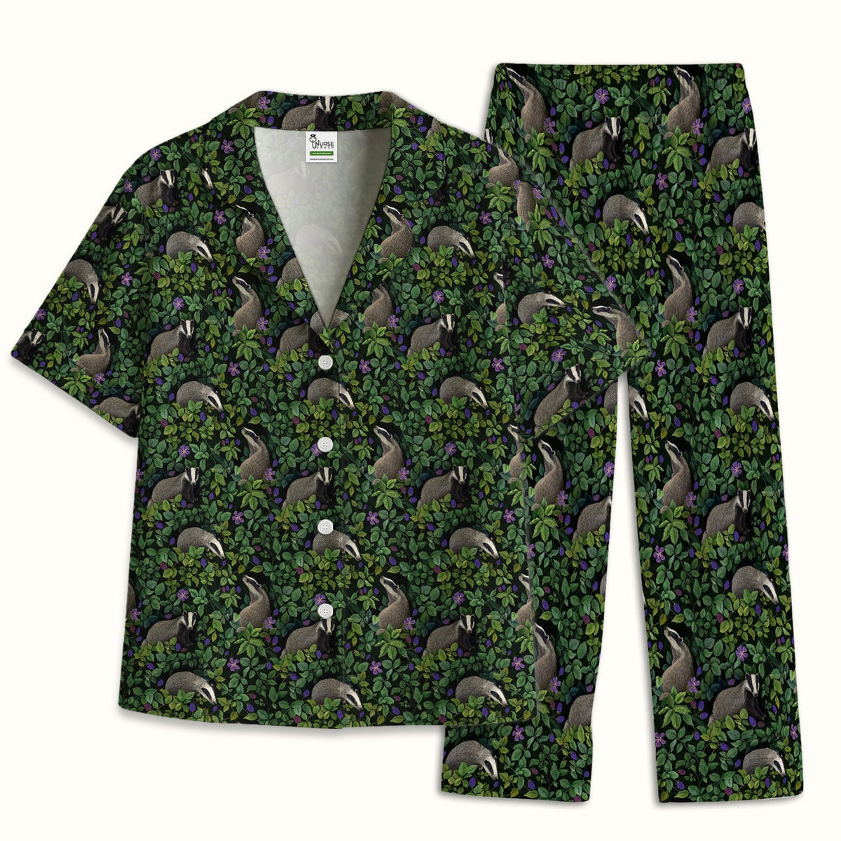 Woodland Badger Forest Pajama Set
