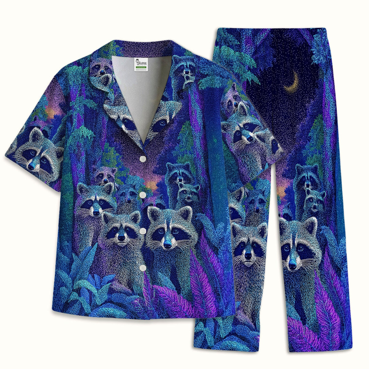 Moonlit Raccoon Pajama Set