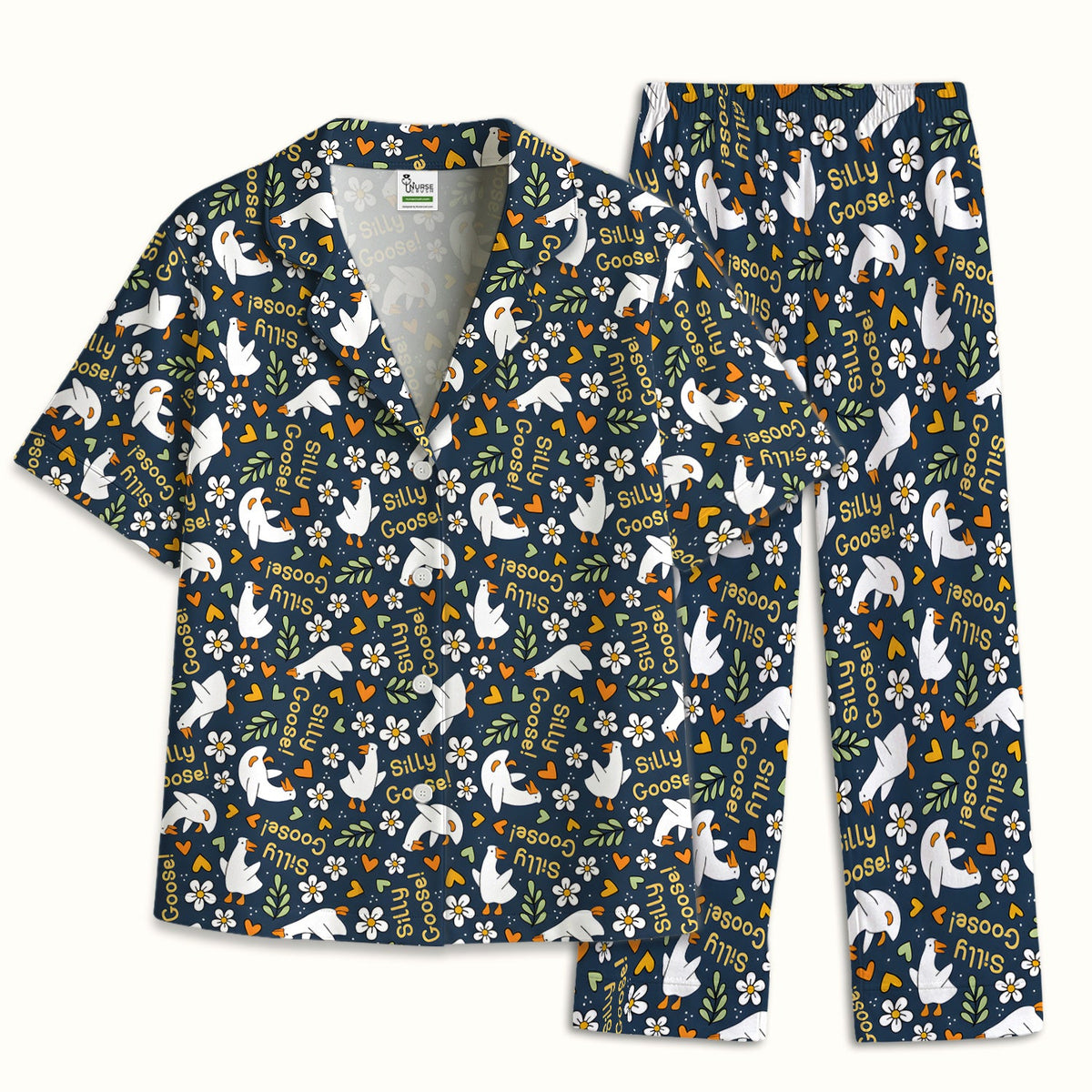 Silly Goose Floral Pajama Set