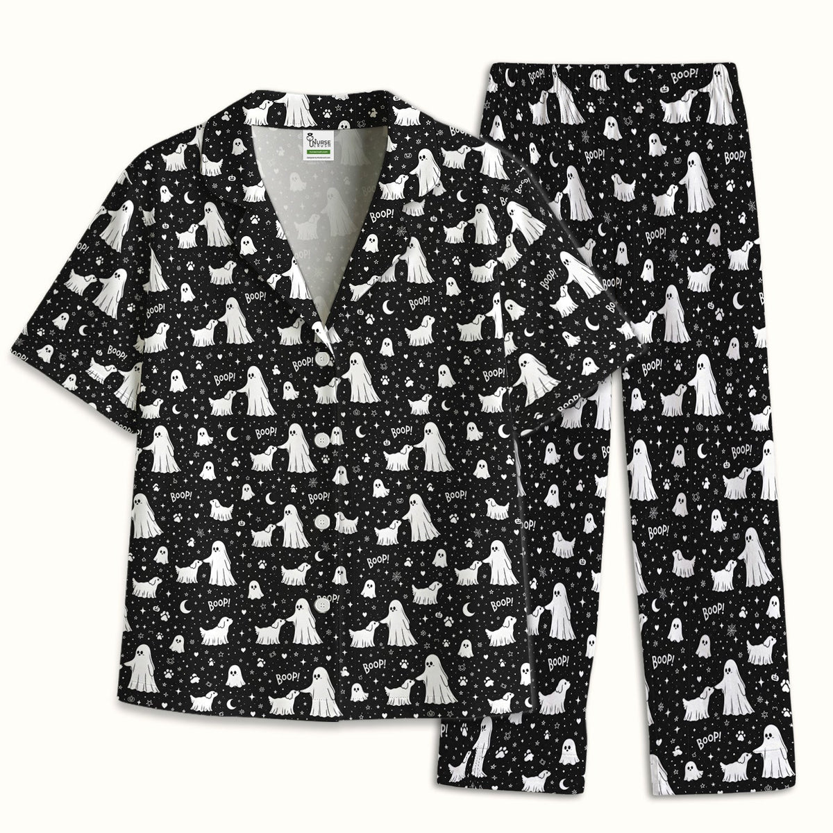 Ghost Boop Dog Pajama Set - Halloween Gift For Nurse