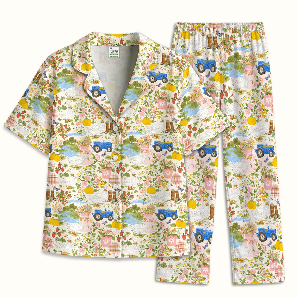 Floral Duck Pajama Set