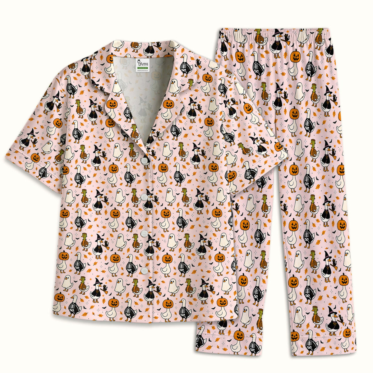 Spooky Halloween Goose Pajama Set