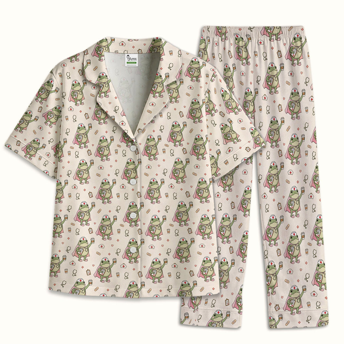 Super Nurse Frog Pajama Set