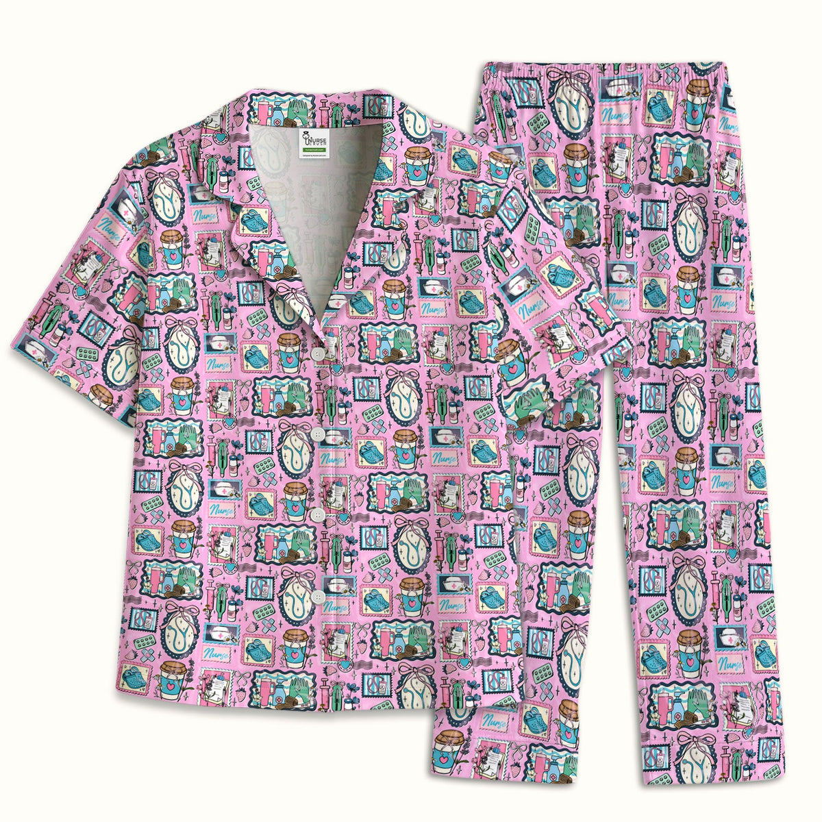Stethoscope Syringe Frame Pajama Set