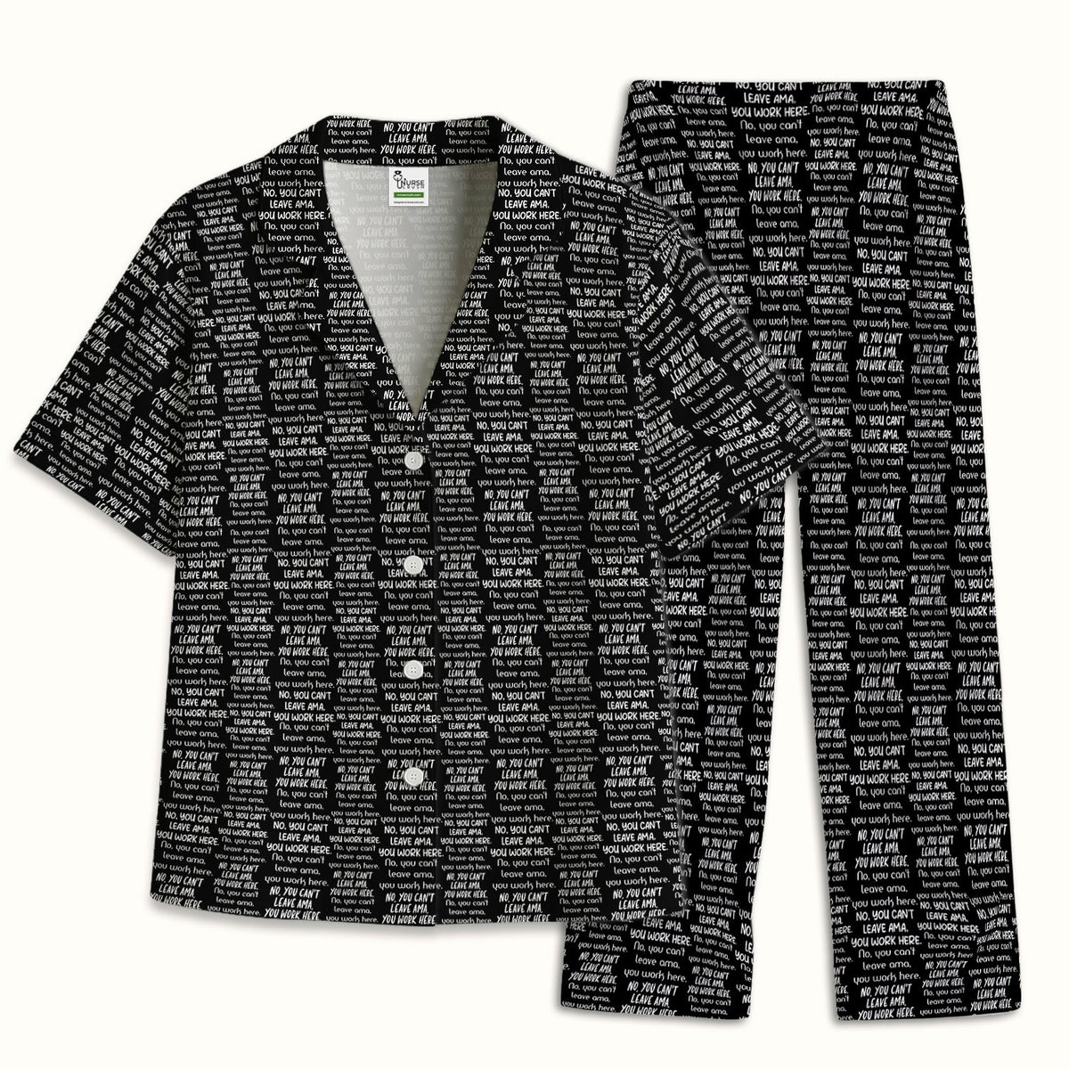 Repeating Work Quote Pajama Set