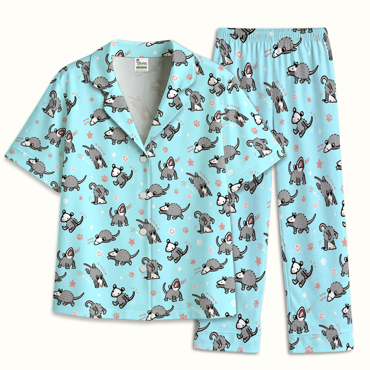 Cartoon Opossum Pajama Set