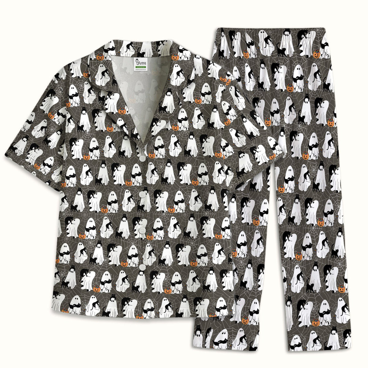 Black Cat And Ghost Pajama Set
