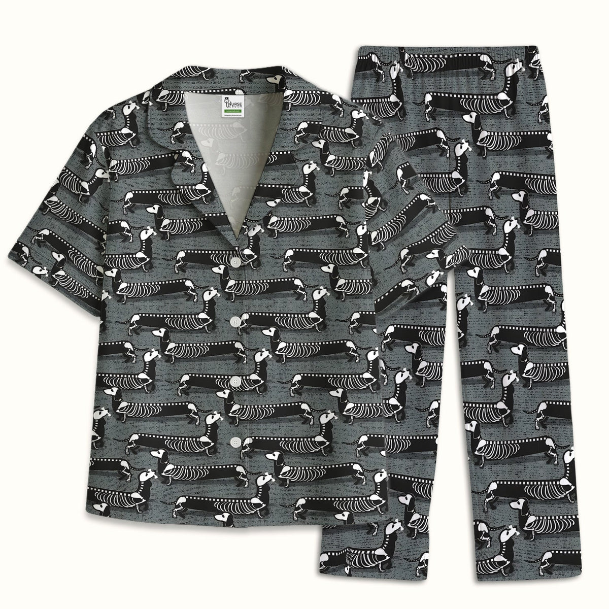 X-Ray Dachshund Skeleton Pajama Set