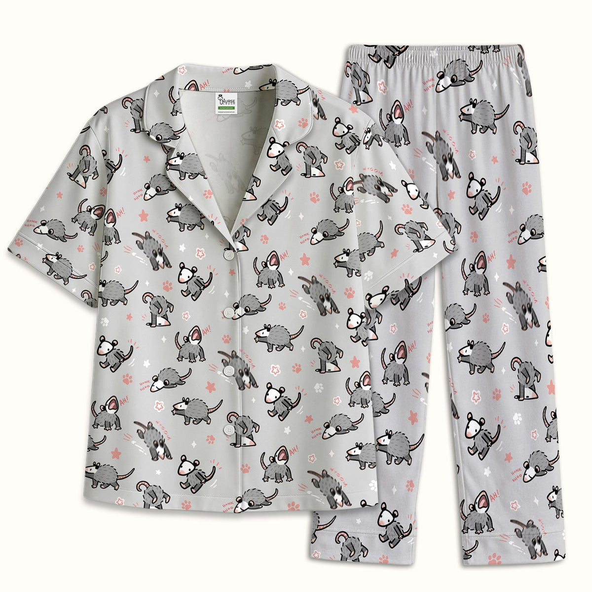 Cartoon Opossum Pajama Set