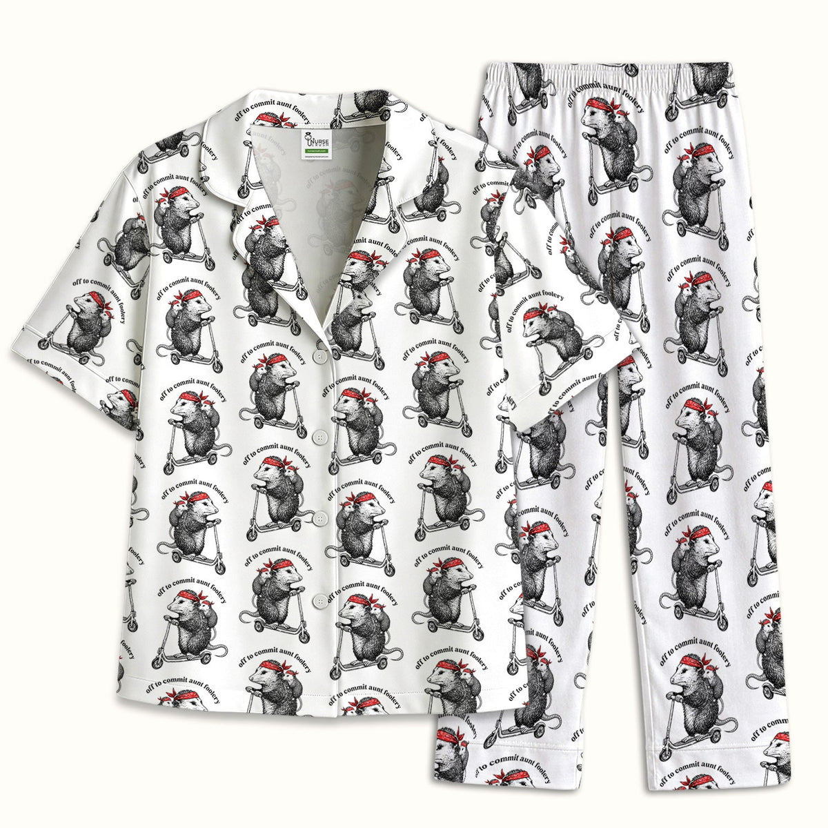 Aunt Foolery Opossum Pajama Set