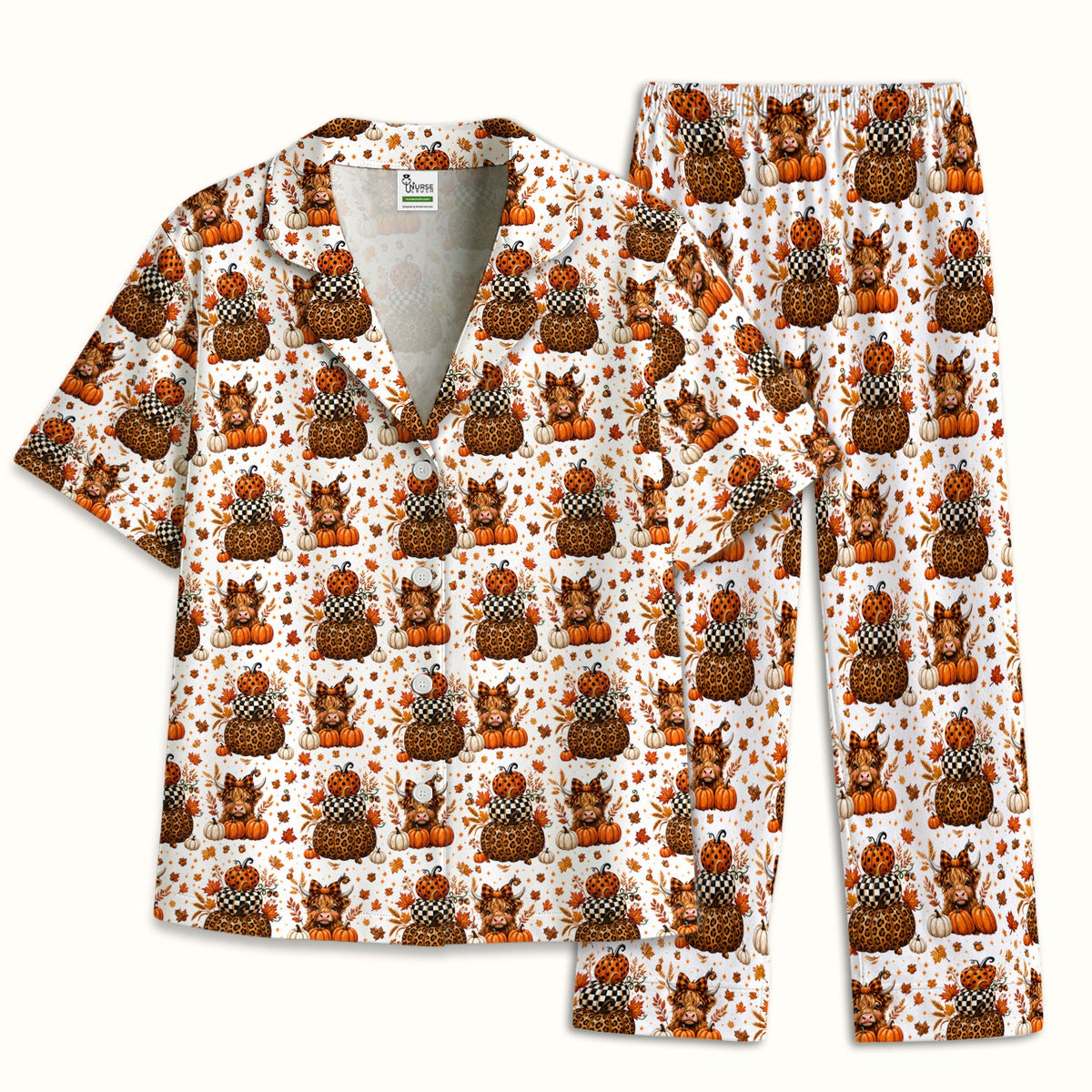 Fall Highland Cow Pajama Set