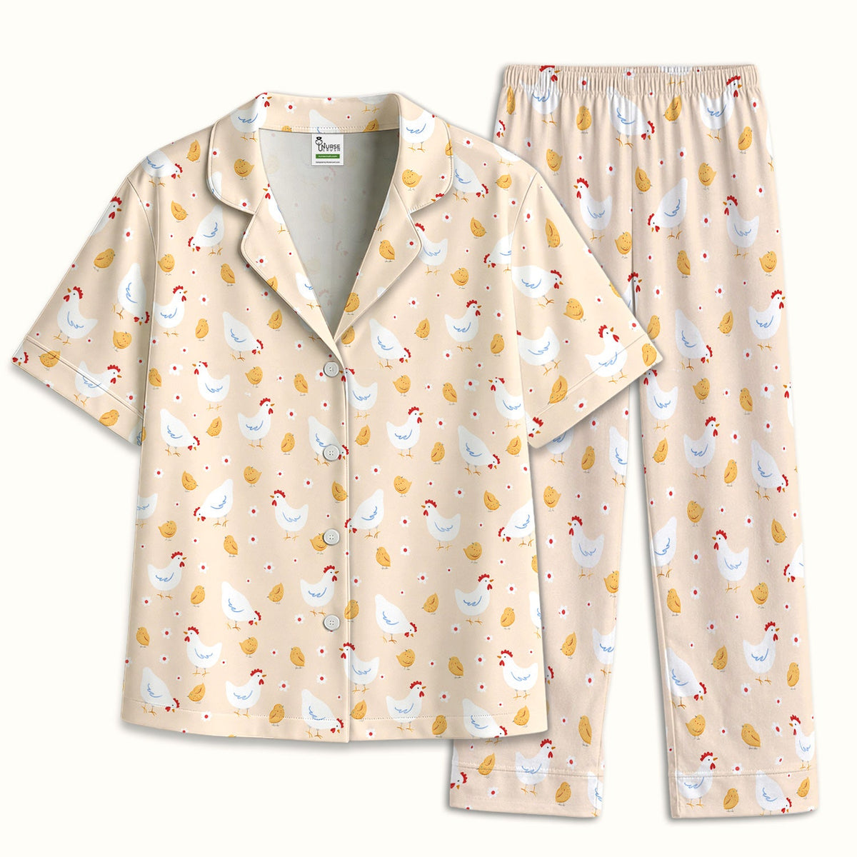 Chicken And Cute Chicks Pajama Set