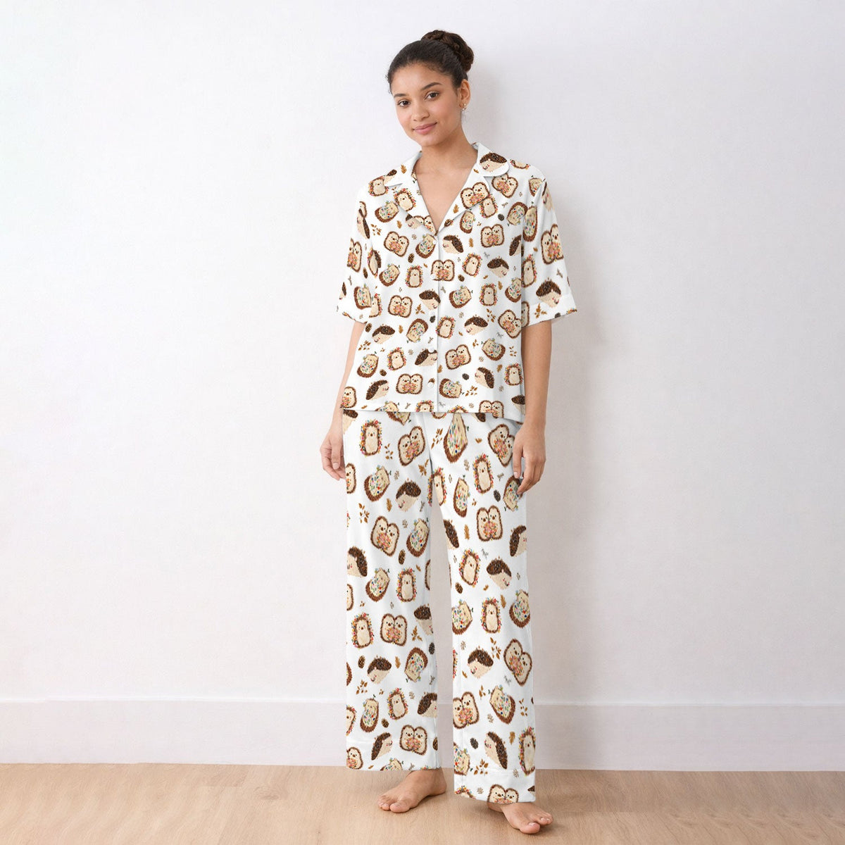 Hedgehog Floral Pajama Set