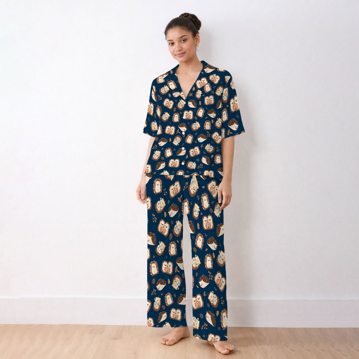 Hedgehog Floral Pajama Set