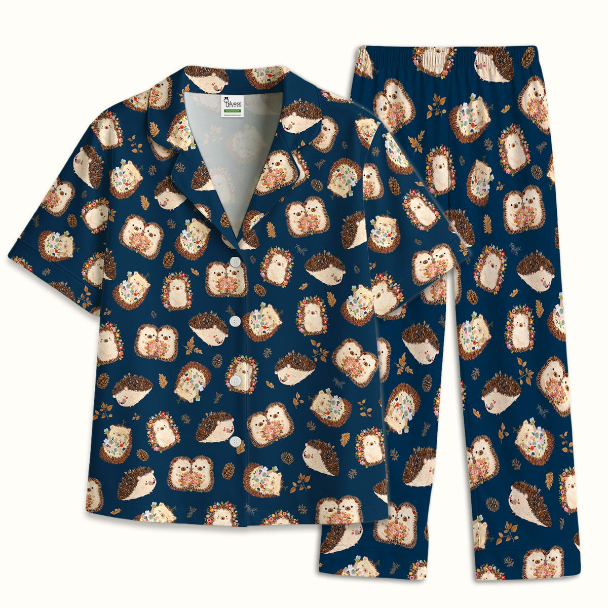Hedgehog Floral Pajama Set