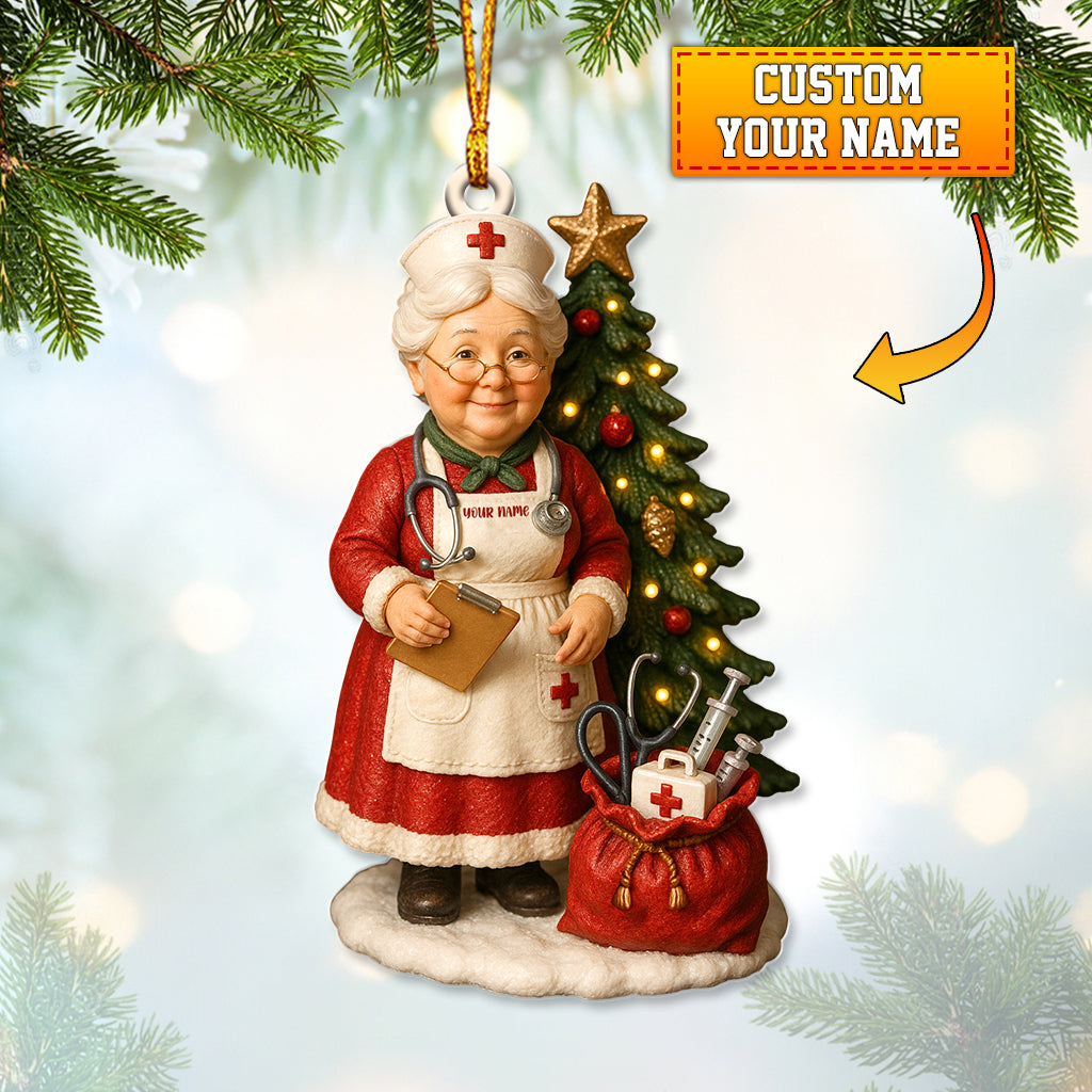 Personalized Grandma Christmas Nurse Ornament