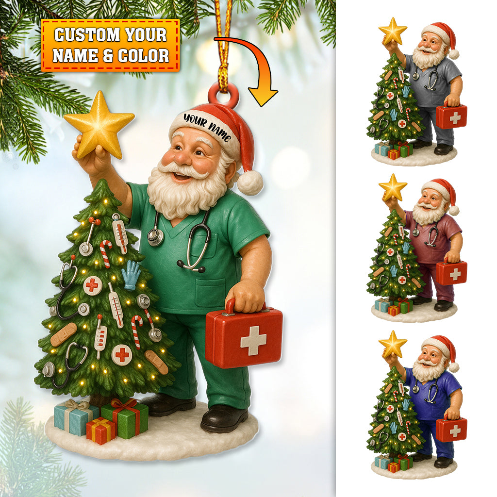 Personalized Santa Christmas Nurse Ornament