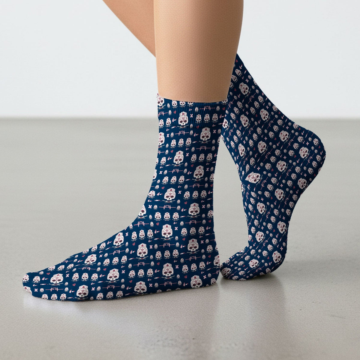 Sugar Skull Nurse Socks