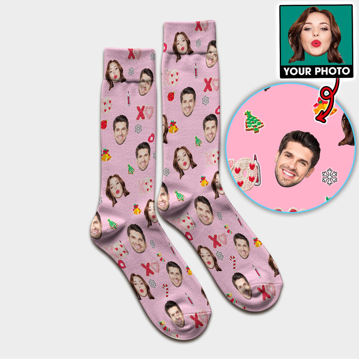 Personalized Photo Face Nurse Scrub Socks