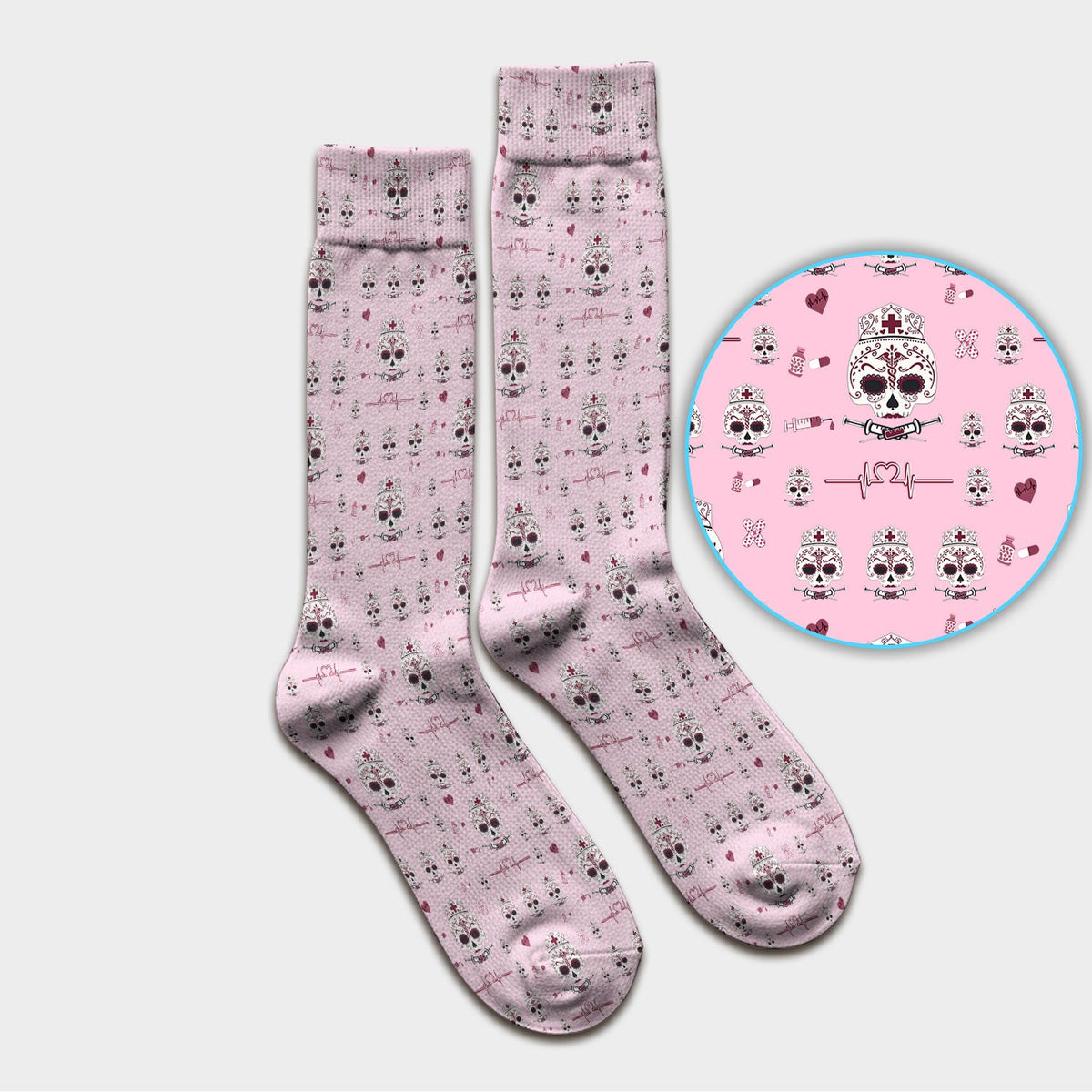 Sugar Skull Nurse Socks