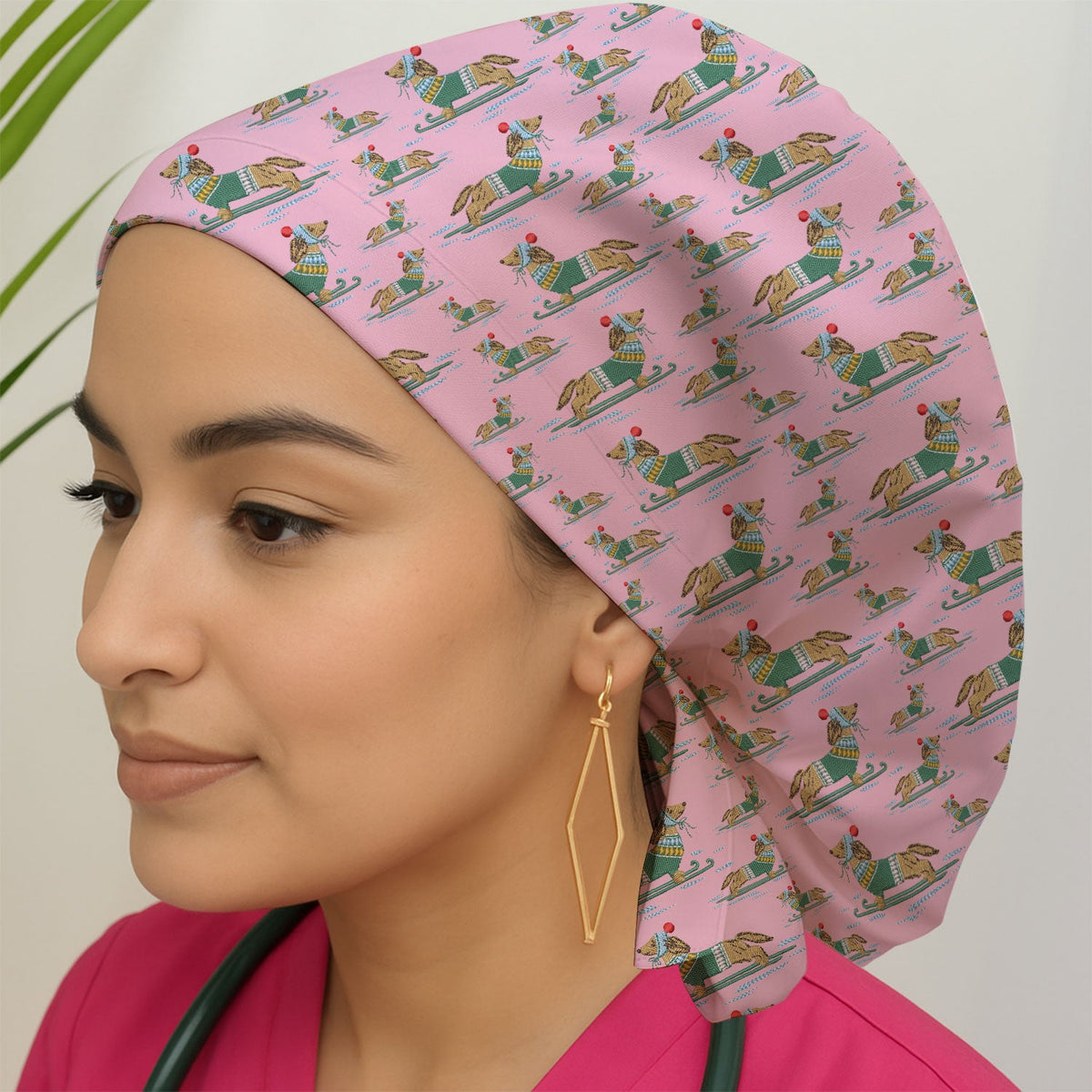 Dachshund Winter Scrub Cap
