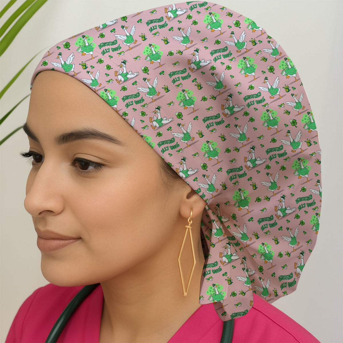 Silly Goose Shamrock Scrub Cap