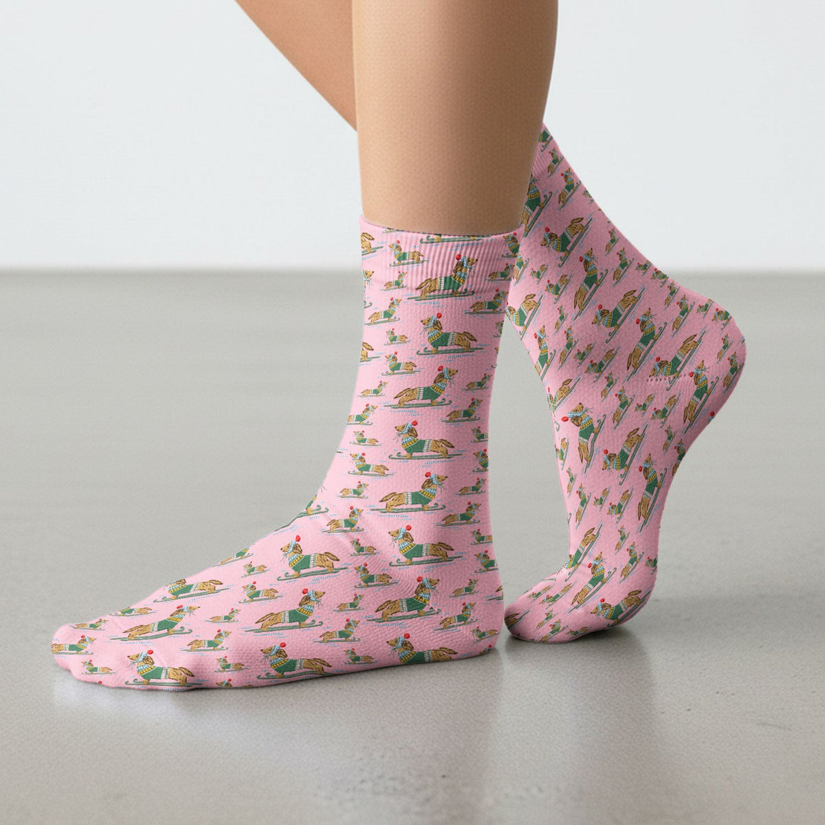 Dachshund Winter Nurse Socks