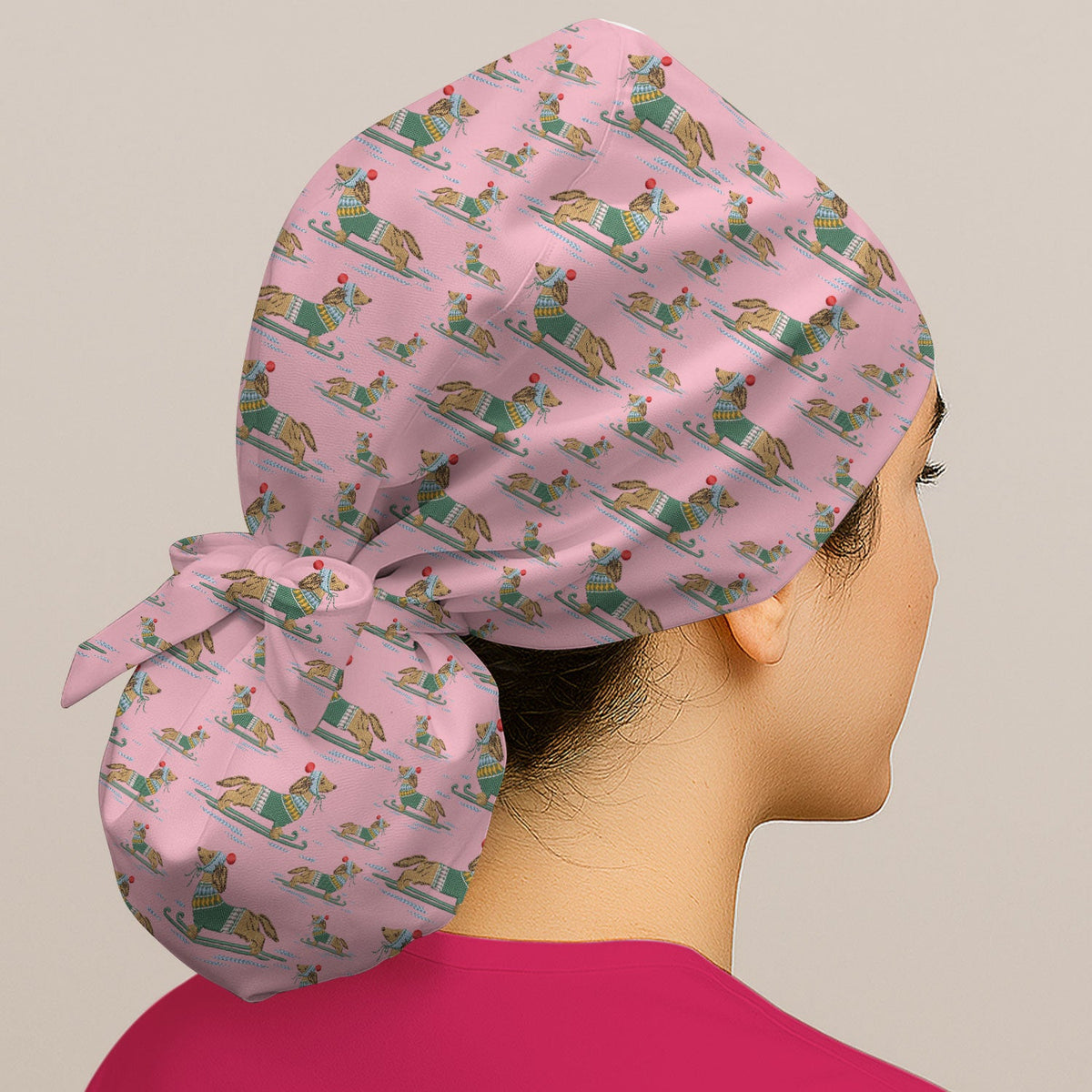 Dachshund Winter Scrub Cap