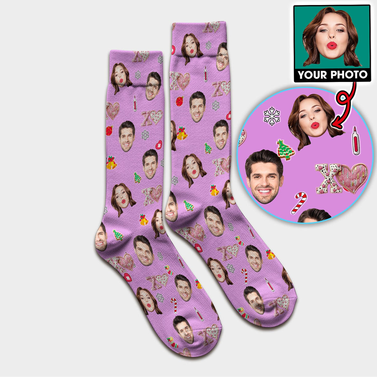 Personalized Photo XOXO Nurse Socks