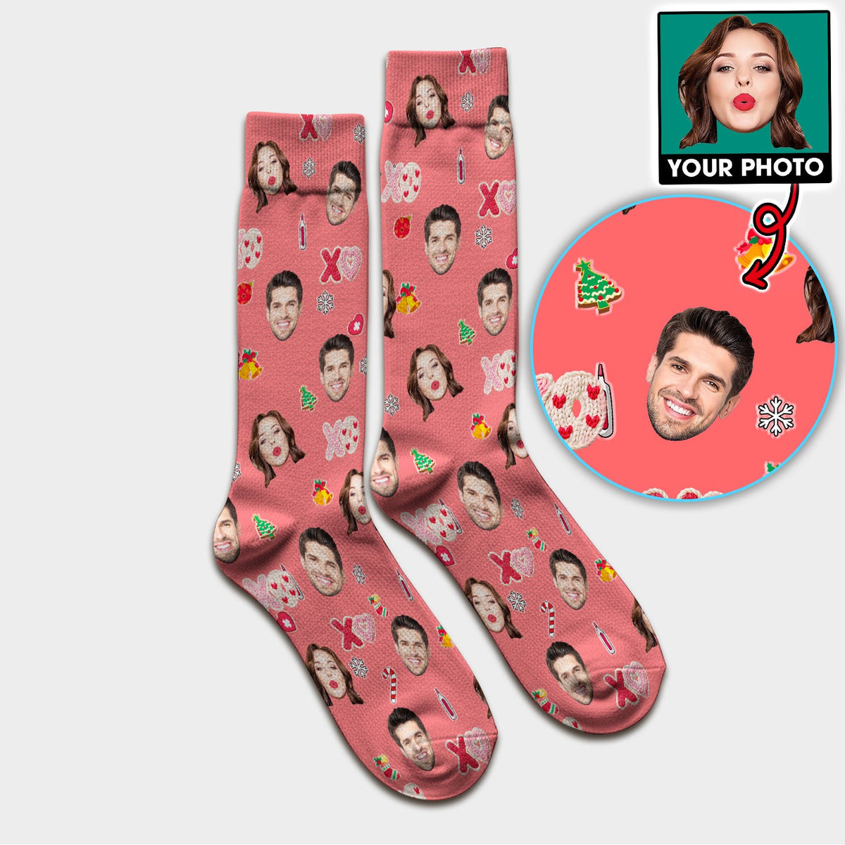 Personalized Photo Face Nurse Scrub Socks