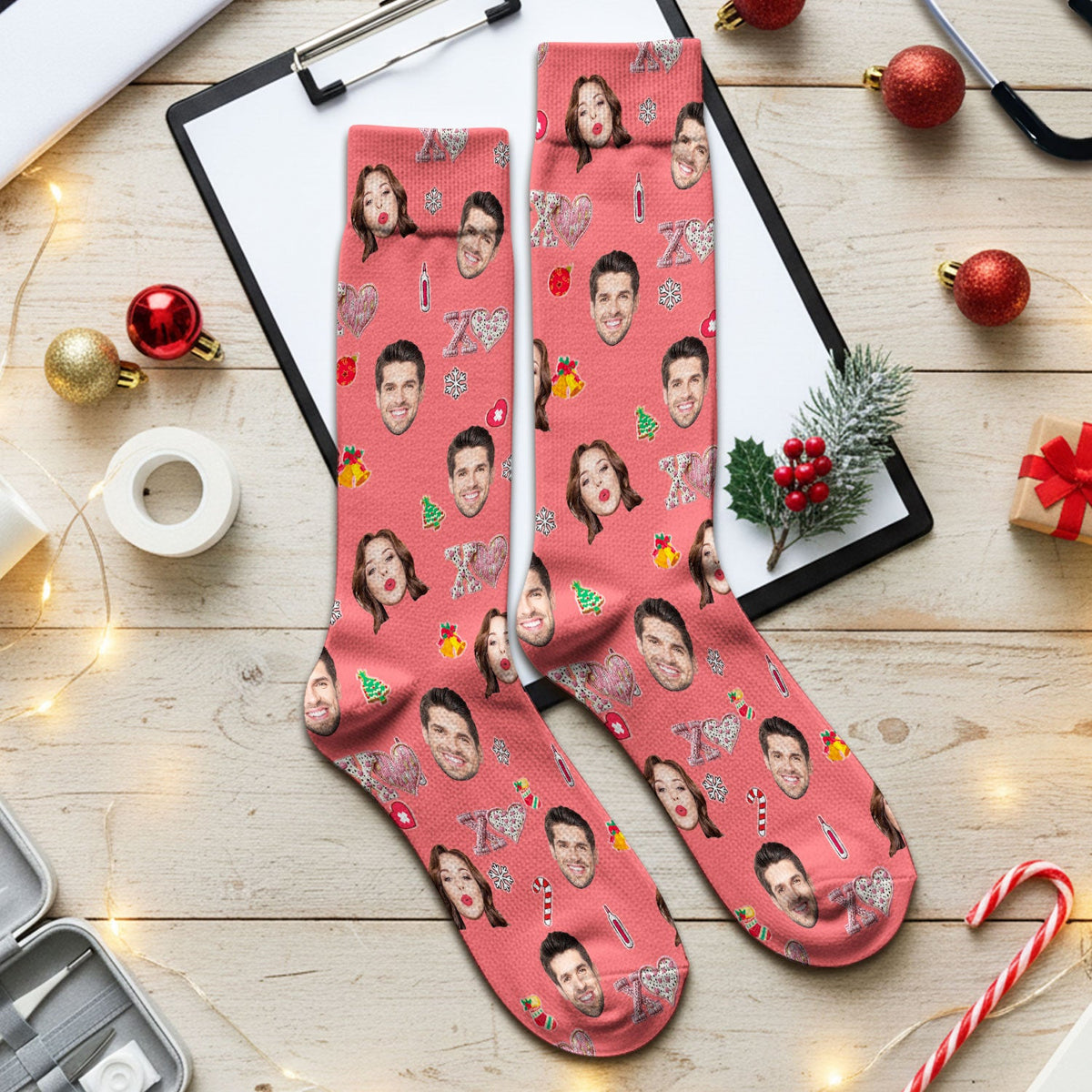 Personalized Photo XOXO Nurse Socks