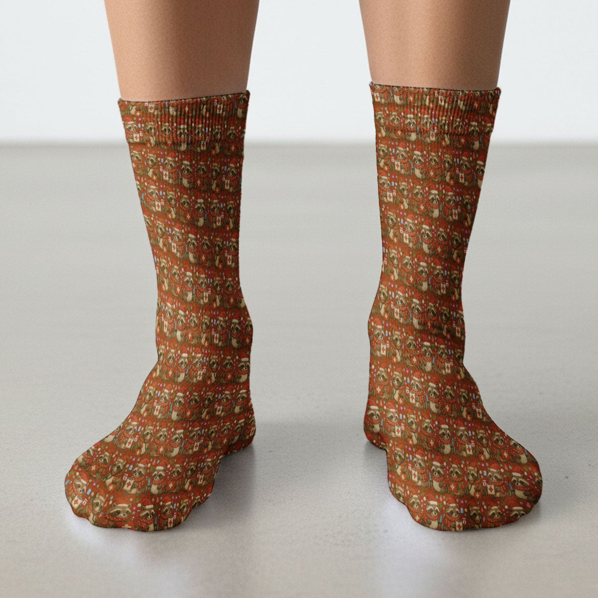 Christmas Raccoon Nurse Socks
