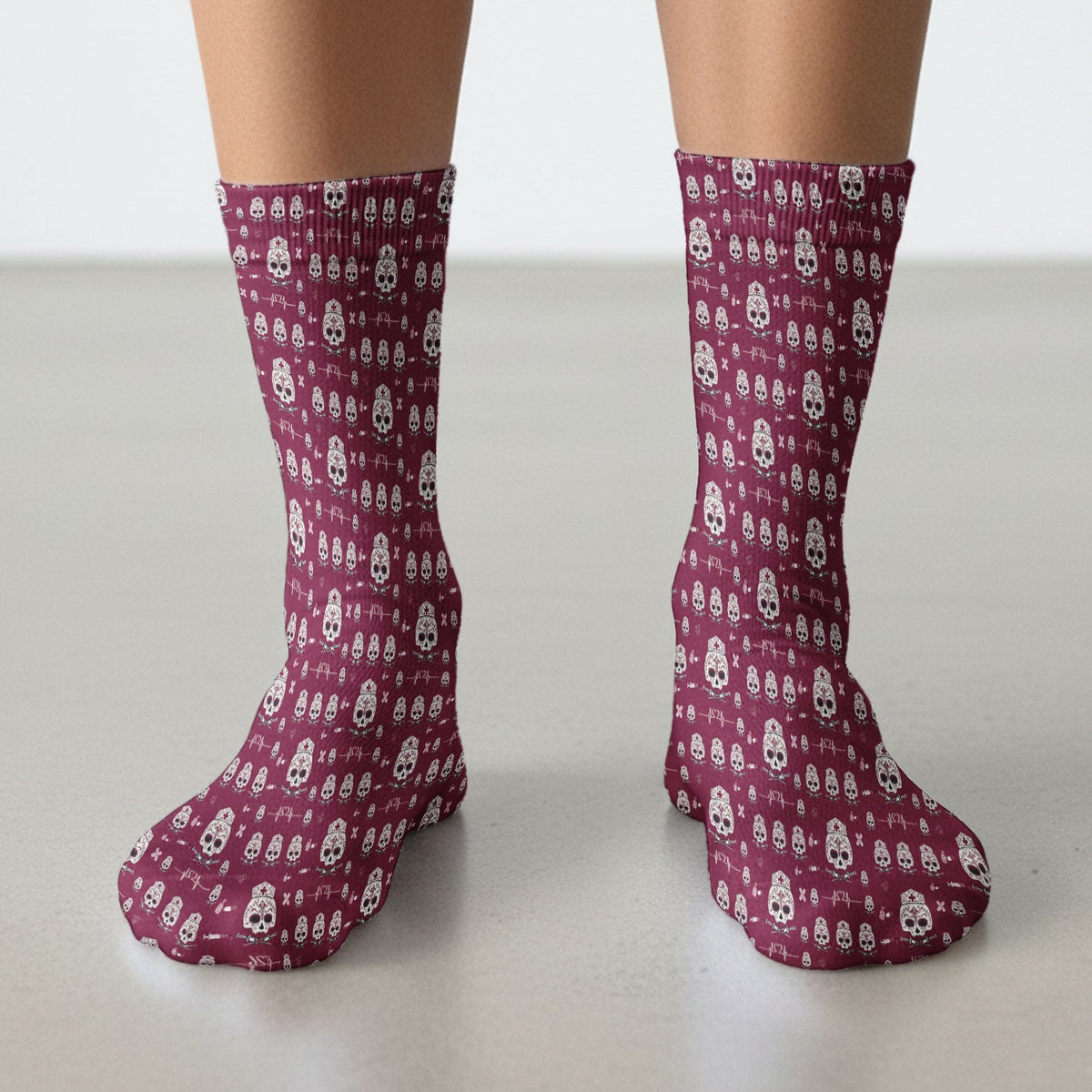Sugar Skull Nurse Socks