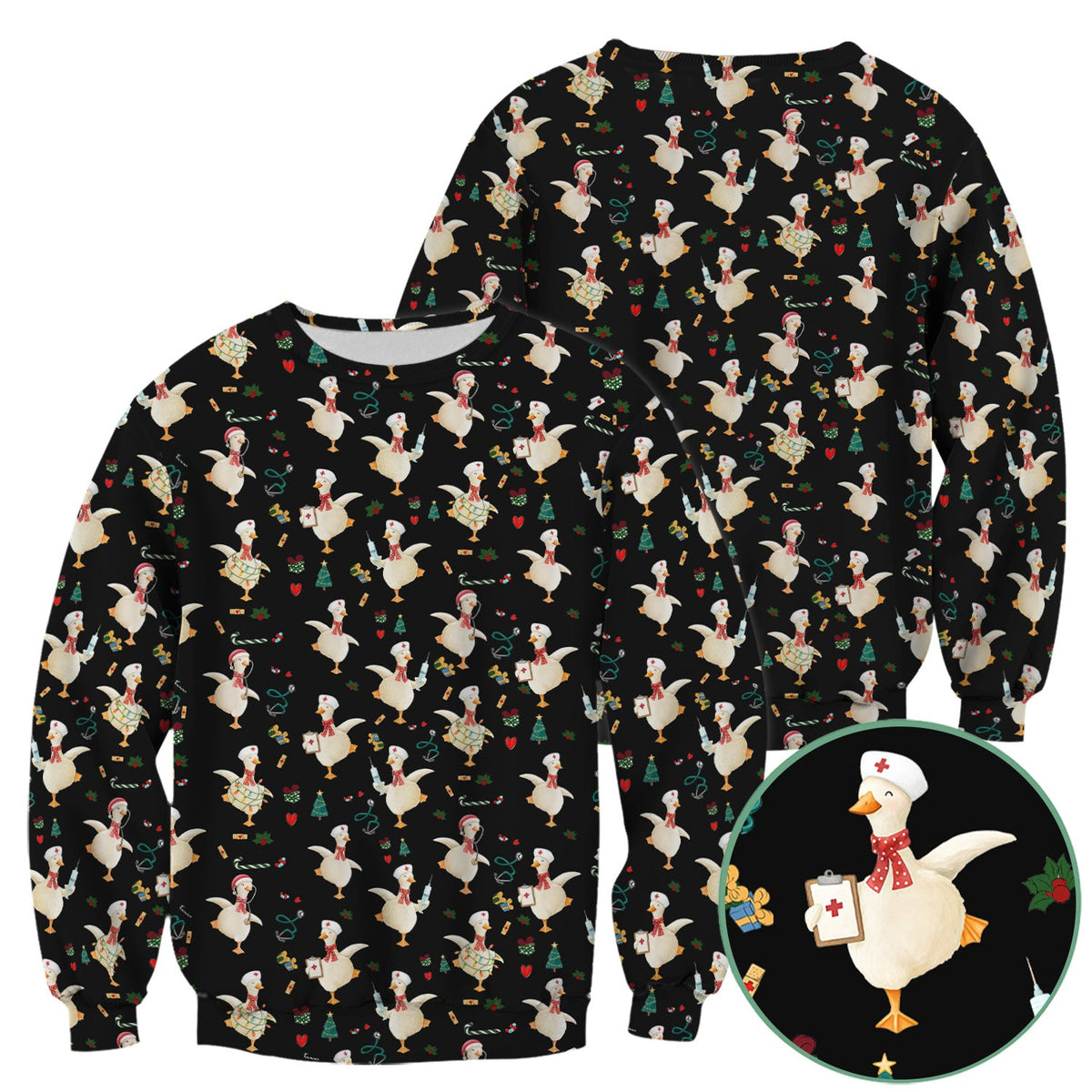 Christmas Goose Nurse Scrub Top